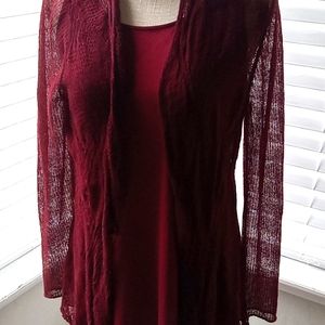 Eileen Fisher Crochet sweater with matching inner  top